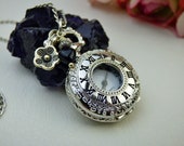 18th Century Silver Necklace Watch - Victorian Era - Watch Pendant Locket -