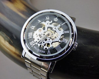 Classy Steampunk Mechanical Wrist Watch, Men's Watch - Item MWA501ok