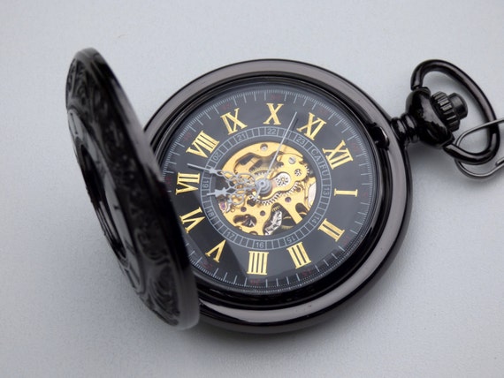 black pocket watch chain