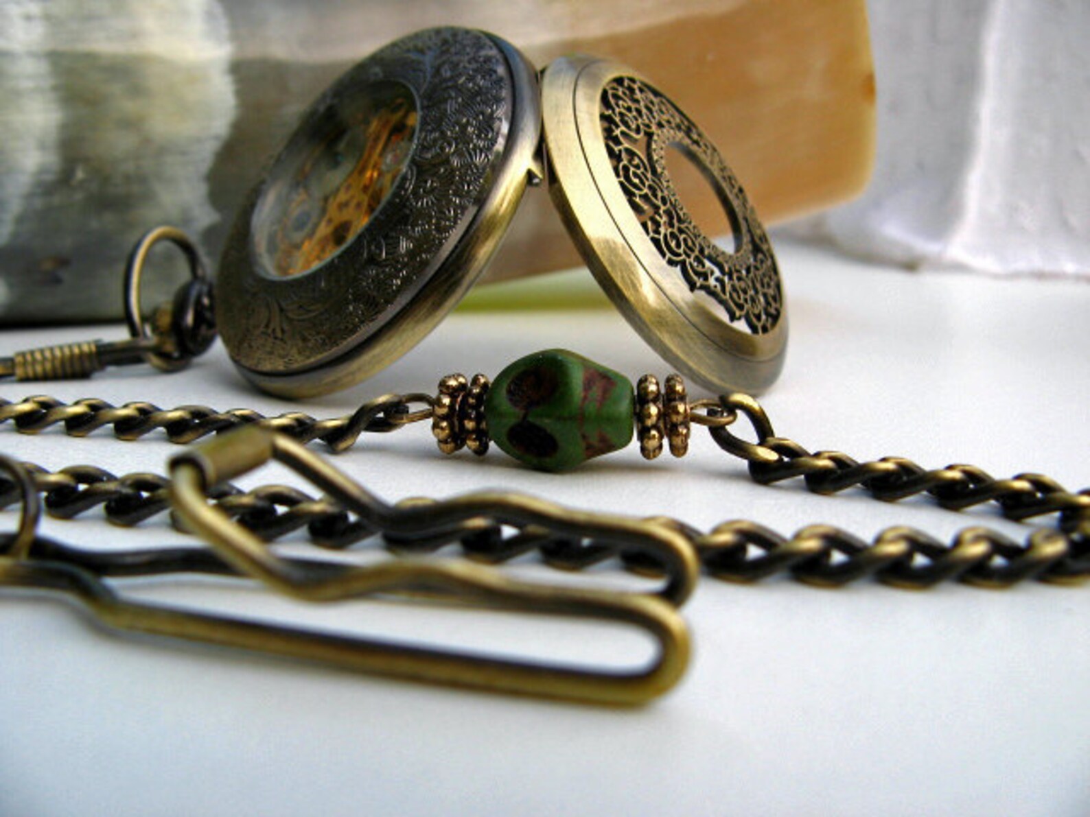 Airship Pirate Pocket Watch Filigree Engraved Antique Bronze Etsy