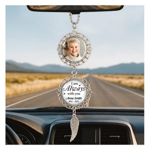 Personalized Photo Memorial Car Charm, Custom Memorial Car Hanging Ornament, Rearview Mirror Accessories, Bereavement Gift, Memorial Charm