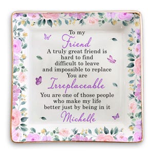 Besties Jewelry Dish – Custom Ring Dish For Best Friends With Meaningful Definition – Bestie Gift For Soul Sister – Friendship Trinket Tray