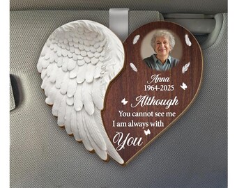 Personalized Memorial Car Visor Clip, Custom Photo Sympathy Gifts For Loss Of Loved One, Remembrance, Bereavement Gift for Loss of Mom, Dad