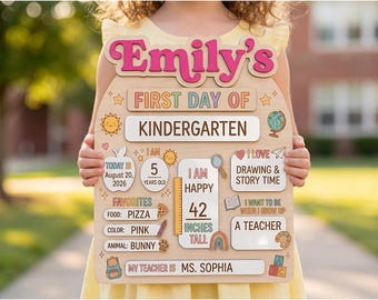 Custom First Day of School Sign, Back to School Board, Preschool Kindergarten 1st Day of School Sign, Last Day of School Keepsake