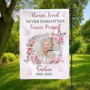 Custom Memorial Garden Flag, Personalized Photo In Loving Memory Flag, Garden Memorial Flag, Sympathy Gift, Remembrance Flag, Cemetery Decor