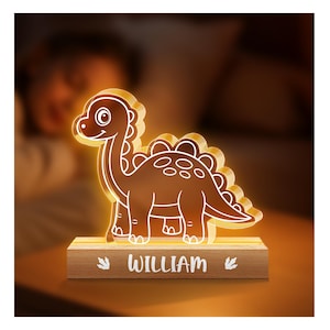 Dinosaur Night Light, Custom Name Night Light, Baby First Birthday Gift, Baby Nursery Decor, Gifts For Kids, Newborn Shower Gift