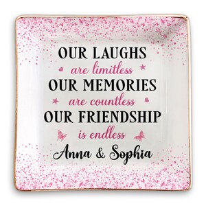 Besties Jewelry Dish – Custom Ring Dish For Best Friends With Meaningful Definition – Bestie Gift For Soul Sister – Friendship Trinket Tray