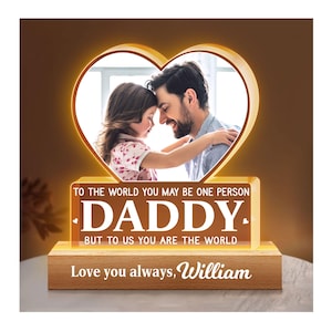 Personalized Photo Night Light, Family Photo Gift, Personalized Dad Grandpa Photo Gift, Custom Kids Name Light, Birthday Gifts for Daddy