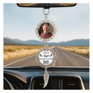 Personalized Photo Memorial Car Charm, Custom Memorial Car Hanging Ornament, Car Picture Ornament, Memorial Gift, Car Rear View Mirror Charm