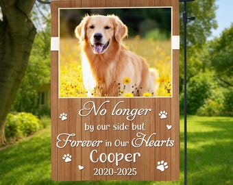 Bandera de jardín conmemorativa personalizada para mascotas, bandera de jardín conmemorativa con foto personalizada para perros, regalo conmemorativo para perros, pérdida de mascota, monumento conmemorativo para perros, decoración de jardín para mascotas