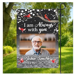Personalized Memorial Garden Flag, Custom Photo In Loving Memory Flag, Garden Memorial Flag, Sympathy Gift, Cemetery Decor, Remembrance Flag