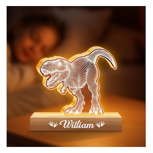 Dinosaur Night Light, Trex Night Light, Custom Name Night Light, Cute Night Light, Baby Nursery Decor, Gifts For Kids, Newborn Shower Gift