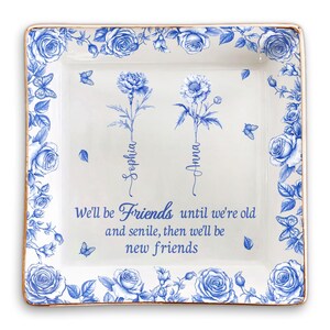 Personalized Besties Jewelry Dish, Custom Ring Dish With Photo, Birthday Gifts For Women, Bestie Gifts For Women, Friendship Trinket Tray