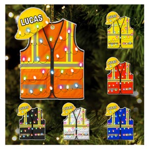 Personalized Construction Ornament – 2D Flat Custom Name Hard Hat Ornament - Construction Worker Christmas Ornament 2025 Gifts For Men