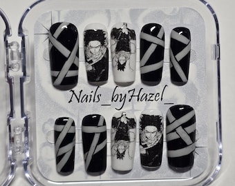 Anime Press On Nails, Superheld inspirierte, mittlere quadratische Nägel