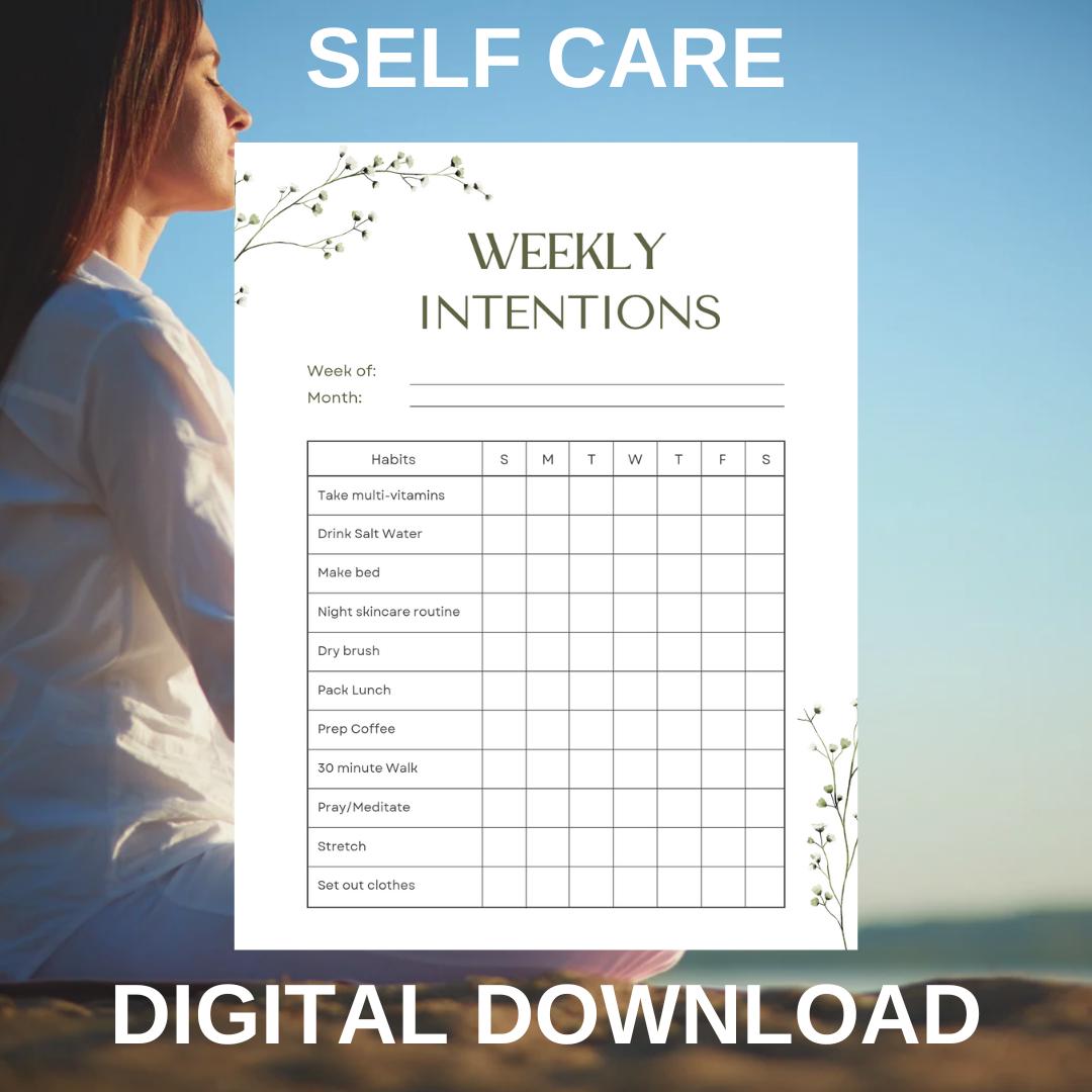 Weekly Intentions Worksheet.pdf Weekly Intentions E - Etsy