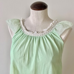 Mint Green Vintage Negligee Tank / Tank Style Slip Negligee / 1960’s Vintage Fashion / Boudoir Fashion