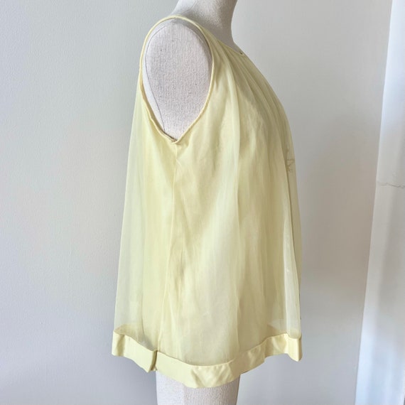 Vintage Negligee Tank / Yellow Baby Doll Negligee… - image 5