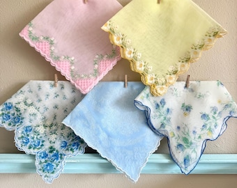 Flocked and Sheer Vintage  Hankies