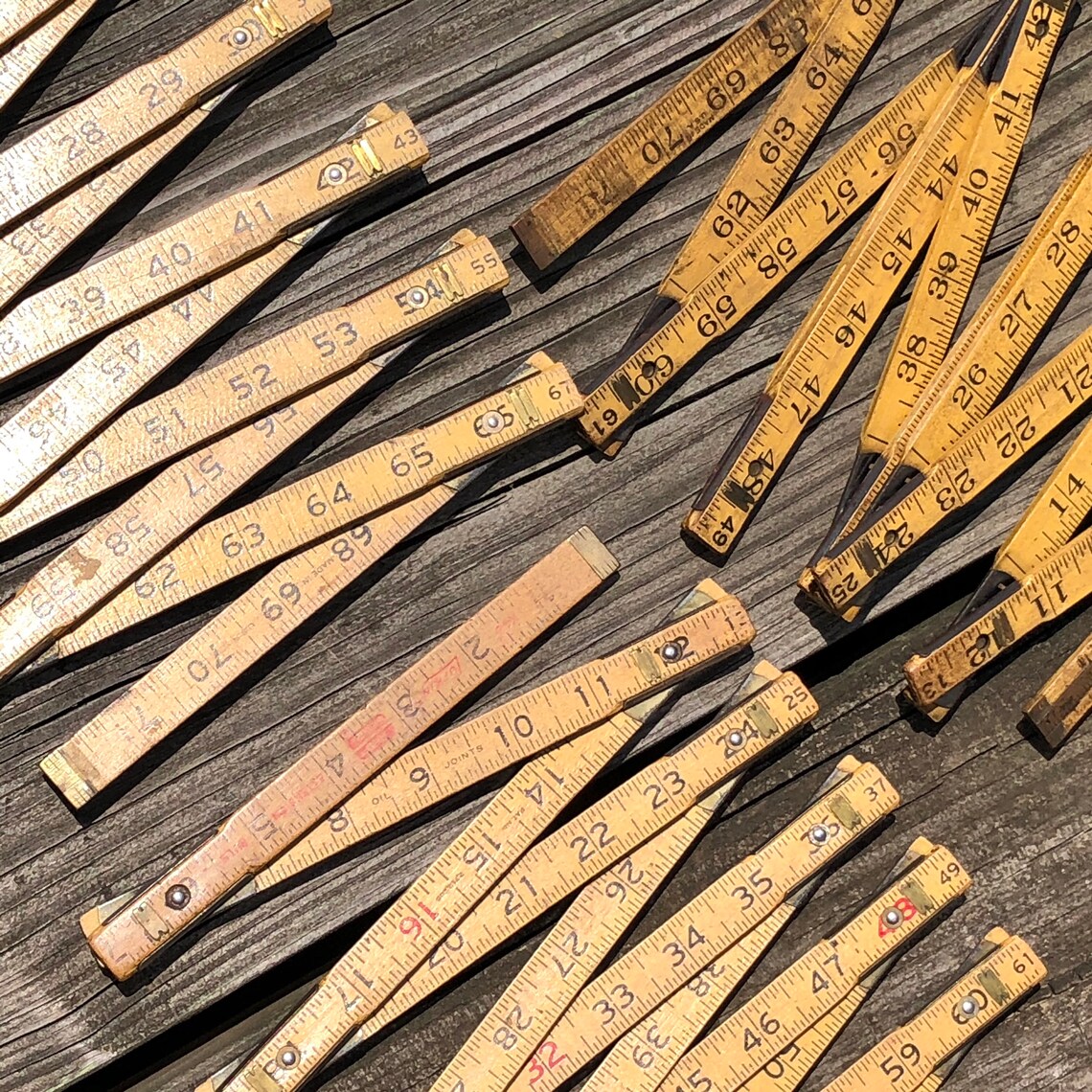 THREE Vintage Folding Yardstick / Vintage Folding Ruler / Etsy