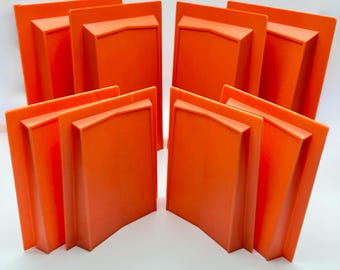 Vintage Roger's Orange Bookends - Plastic MCM Bookends