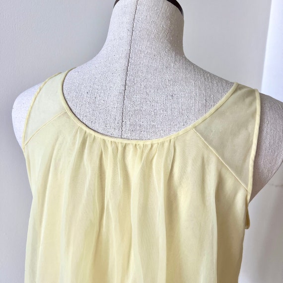 Vintage Negligee Tank / Yellow Baby Doll Negligee… - image 4