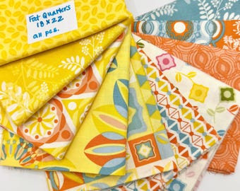 Quilt Fabric Destash Fat Quarter Bundle - Summer Sunshine Lot / 2.5 yards (Measurements in pictures)