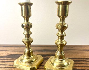 Vintage Brass Candlestick Holders / Vintage Candlestick Holders / Metal Candlestick Holders