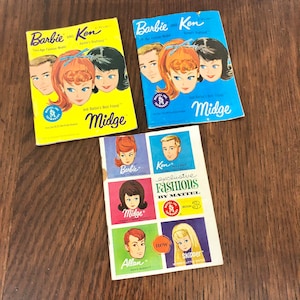 Vintage Barbie and Ken Fashion Booklets / Vintage Midge Booklet / 1962 Vintage Barbie / Vintage Mattel