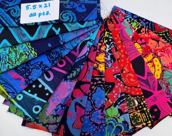 Quilt Fabric Destash - Funky Bundle - 5.5 x 21 each pc.