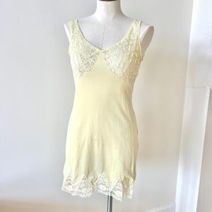 Vintage Yellow Lace Negligee Slip - Boudoir Fashion