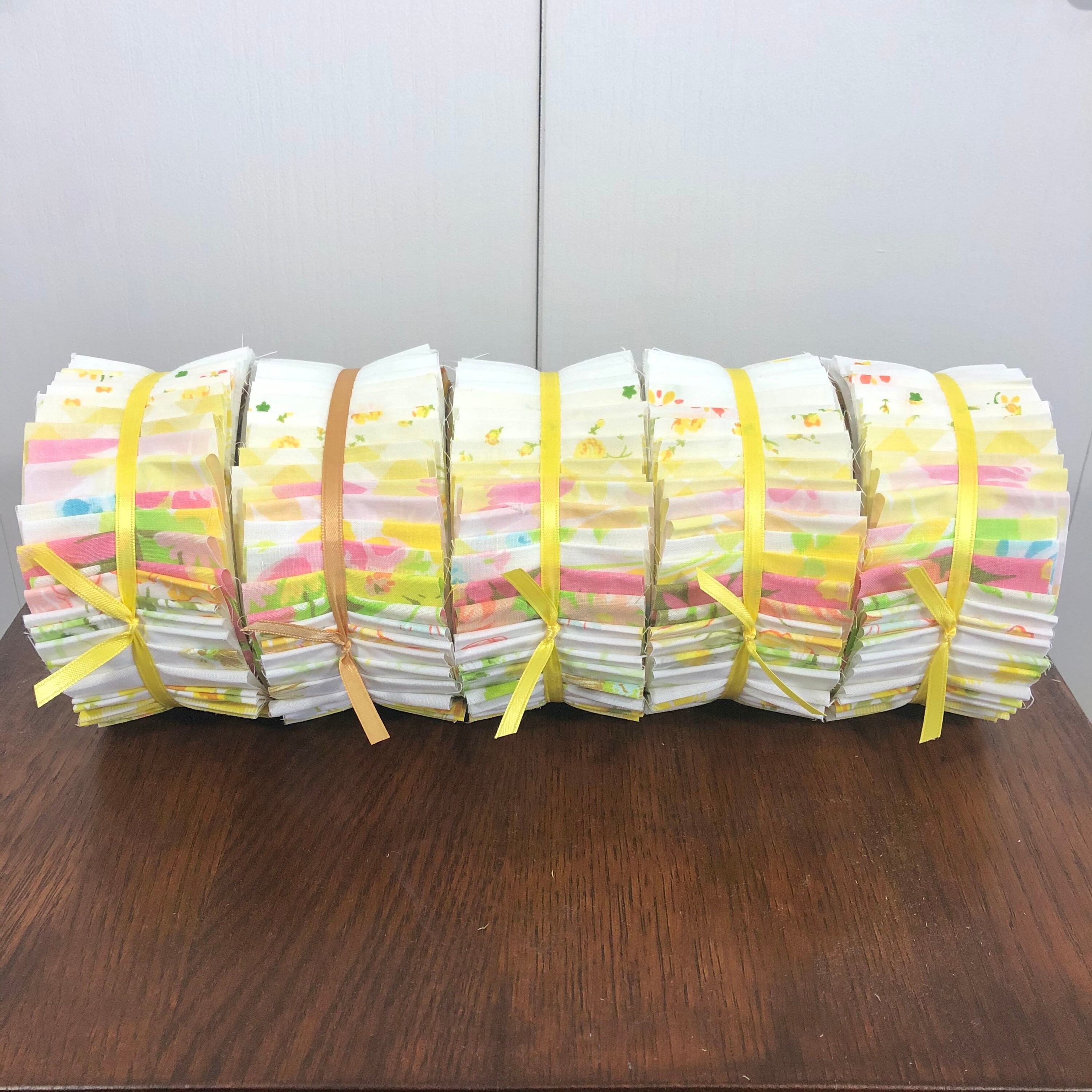 ONE Yellow Vintage Sheet Jelly Roll / Yellow Orange Jelly Roll Etsy