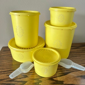 Vintage Tupperware Orange Servalier Canister with Lid / Vintage Tupperware Cookie Container / Pumpkin Orange Tupperware (A)