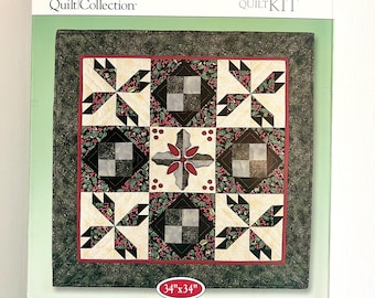 Hollyberry Quilt Kit by The Quilt Collection - 34x34 wall quilt project