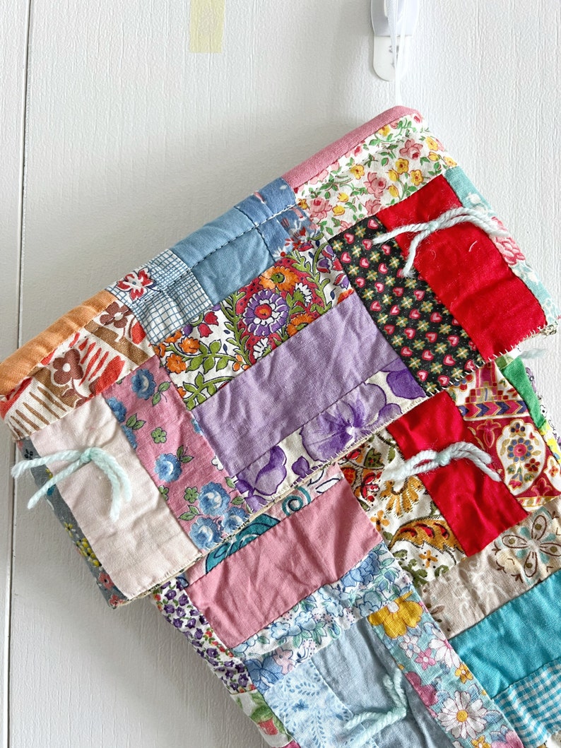 Vintage Quilt Stocking / Upcycled Vintage Quilt Stocking / Etsy