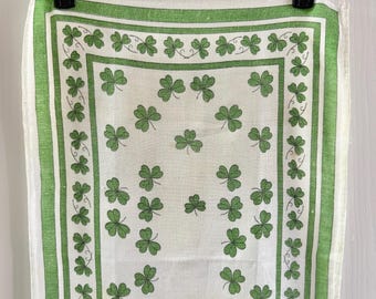 Vintage Shamrock Tea Towel - Irish Bar Towel