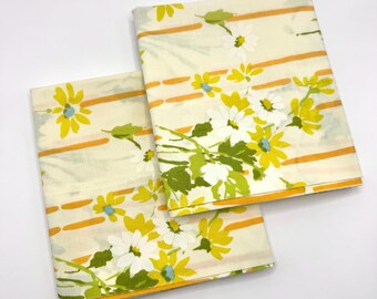 Pair of Vintage Utica Floral Pillowcases - Standard Size