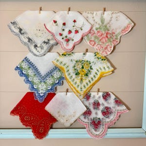 Sheer Vintage Hankies / Sheer Handkerchiefs / Ladies Hankies
