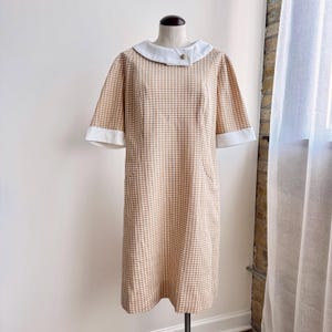 Tan Gingham Dress - Etsy