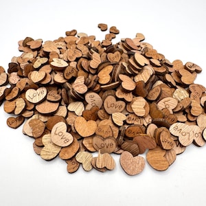 Tiny Wood LOVE Hearts Craft Supply 450+
