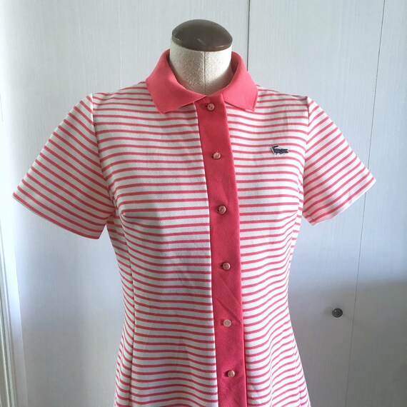 Vintage Chemise Lacoste Tennis Dress / Striped Lac
