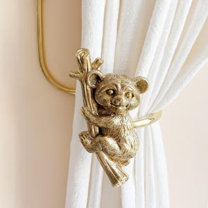Koala curtain hooks, brass curtain tiebacks, animal decor hooks, curtain hardware, curtain accessories