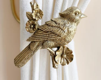 Vogel Messing Vorhang Raffhalter, Florale Vorhanghaken
