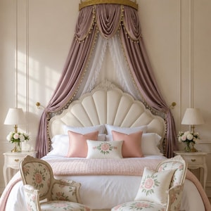 19世紀末　希少 フランスアンティーク 金彩ベッドキャノピー 天蓋 Antique canopy bed - Etsy 日本