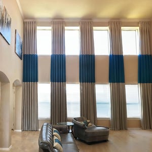 curtains, custom extra long curtains, extra high curtains, home decor, modern curtains, ceiling curtains, handmade.
