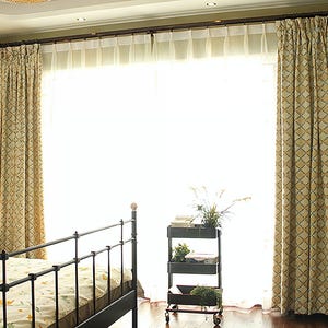 Curtains, yellow plaid curtains, blackout curtains, home decoration, personalized and beautiful.