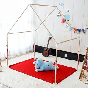 Wooden bed frame, bed frame, queen size bed frame, frame bed, bedroom decor, industrial style bed frame in various colors.