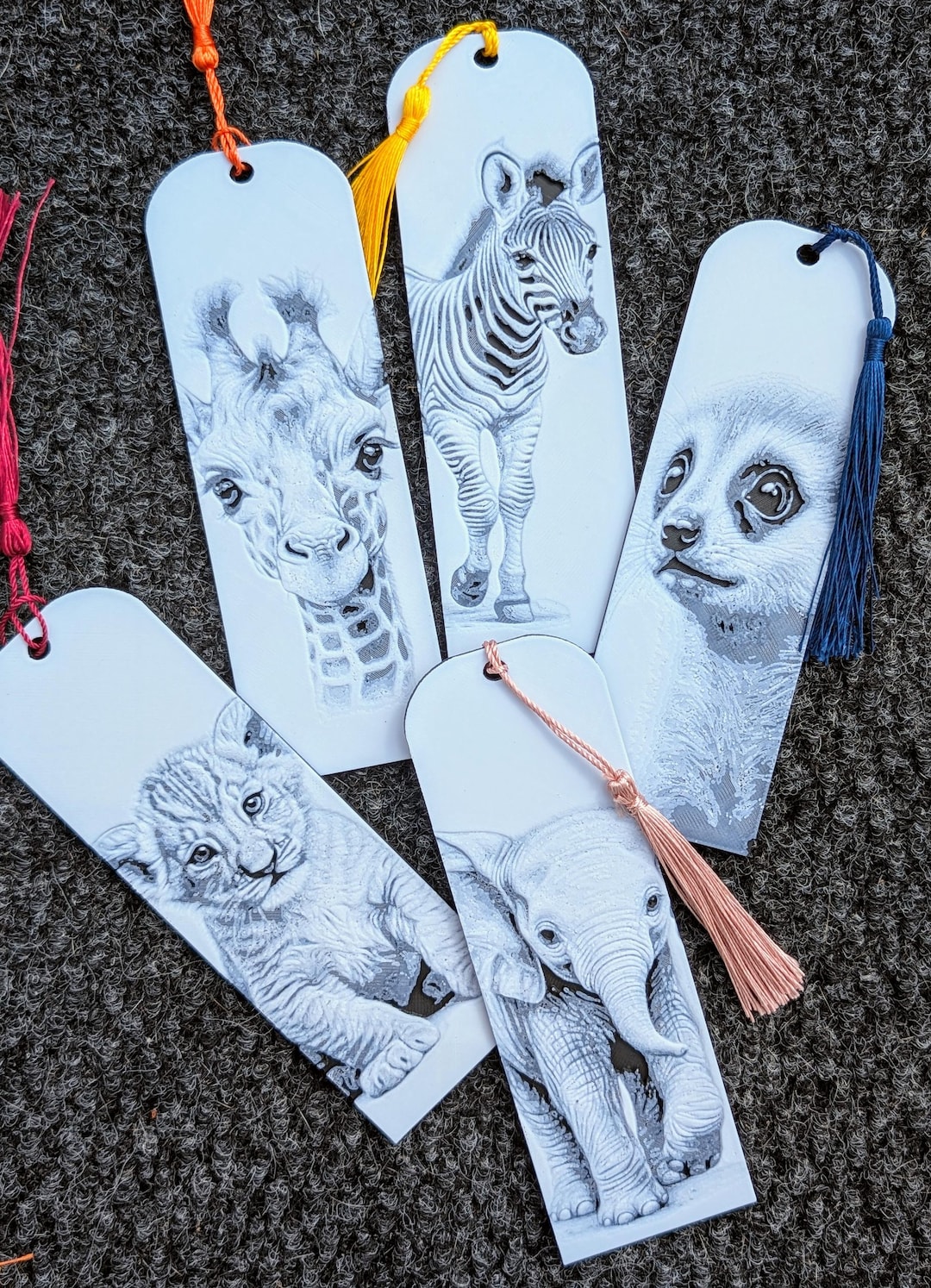 Adorable 3D Printed Baby Animal Bookmarks With Silk Tassels ...