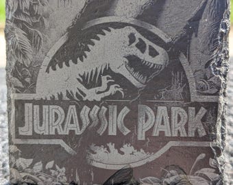 Fierce Precision: Dino Scratch Jurassic Slate Coaster - Dinosaur