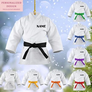 Taekwondo Uniform Personalized Ornament, Taekwondo Lover Gift, Taekwondo Player Christmas Ornament, Taekwondo Gift, Taekwondo Flat Ornament